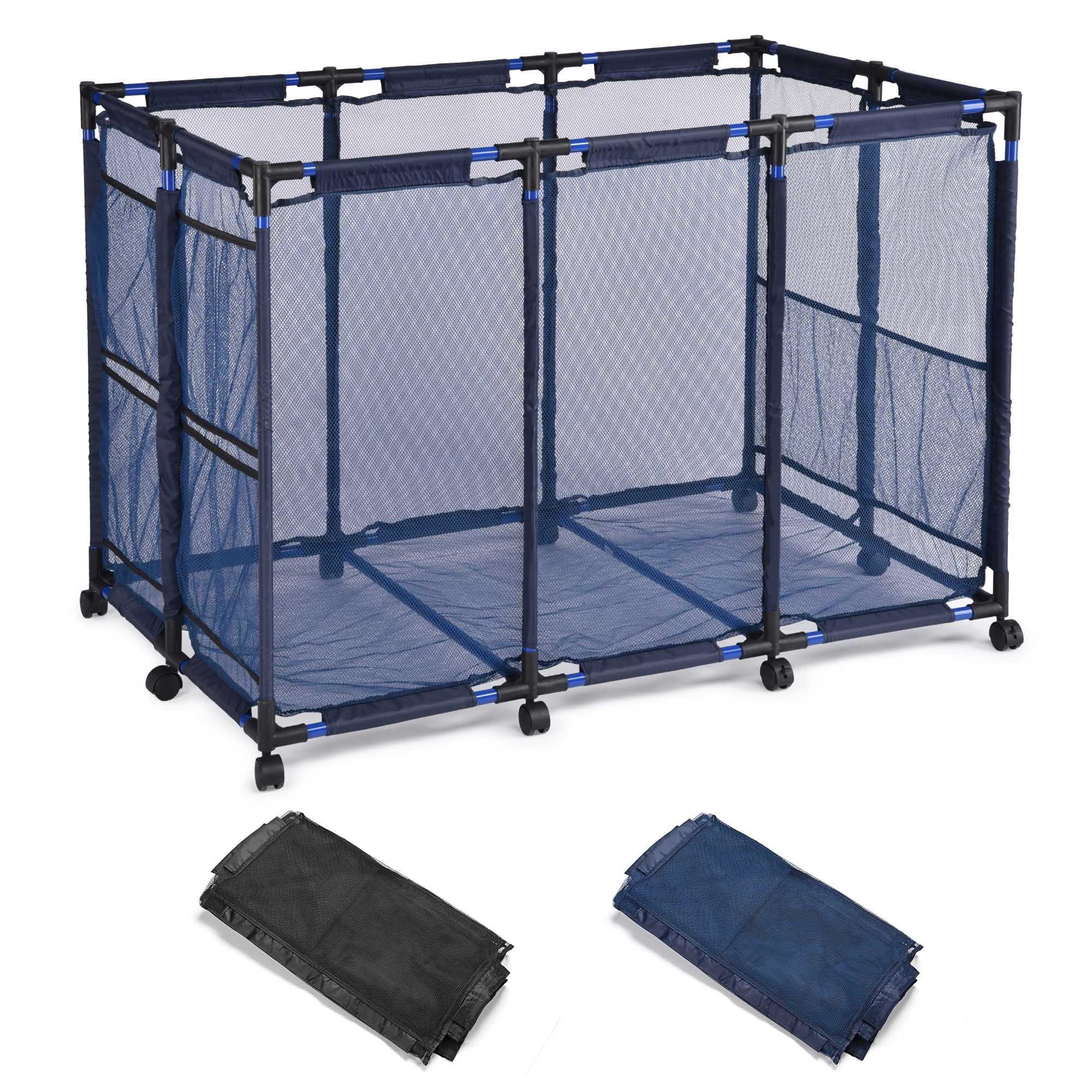 Yescom Pool Floats Storage Bin Mesh Rolling Cart 10 Wheels Metal Frame ...