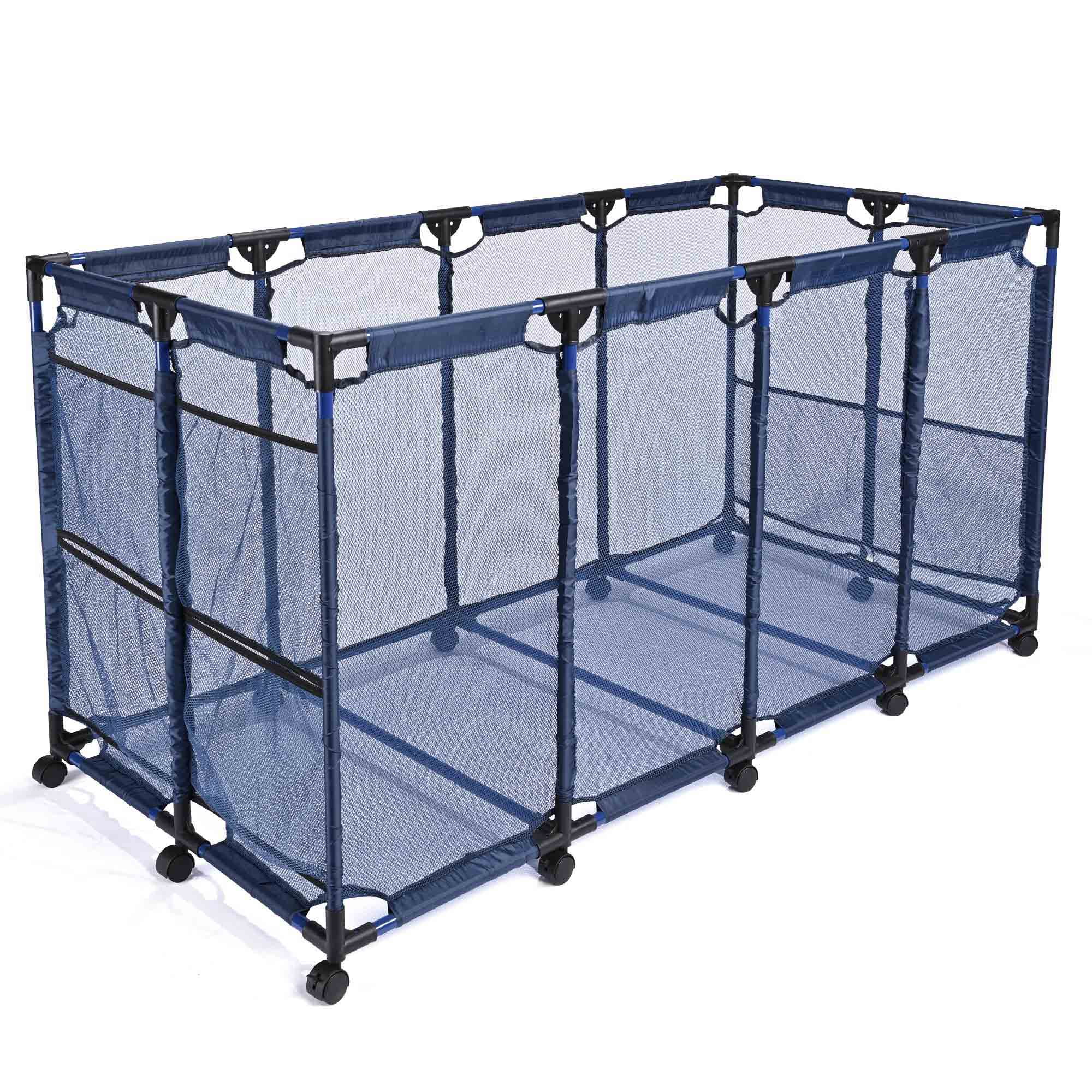 Mesh Pool Storage Bin Rolling Cart Storage Organizer Pool Toy