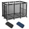 thumbnail image 1 of Yescom Metal Frame 10 Wheels Rolling Mesh Pool Storage Bin With Blue Mesh Cover Net Replacement Combo, 1 of 9
