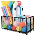 thumbnail image 1 of Yescom Pool Float Storage Mesh Rolling Toys Organizer Metal 12 Wheels XXX-Large 65"x30"x33" Black, 1 of 11