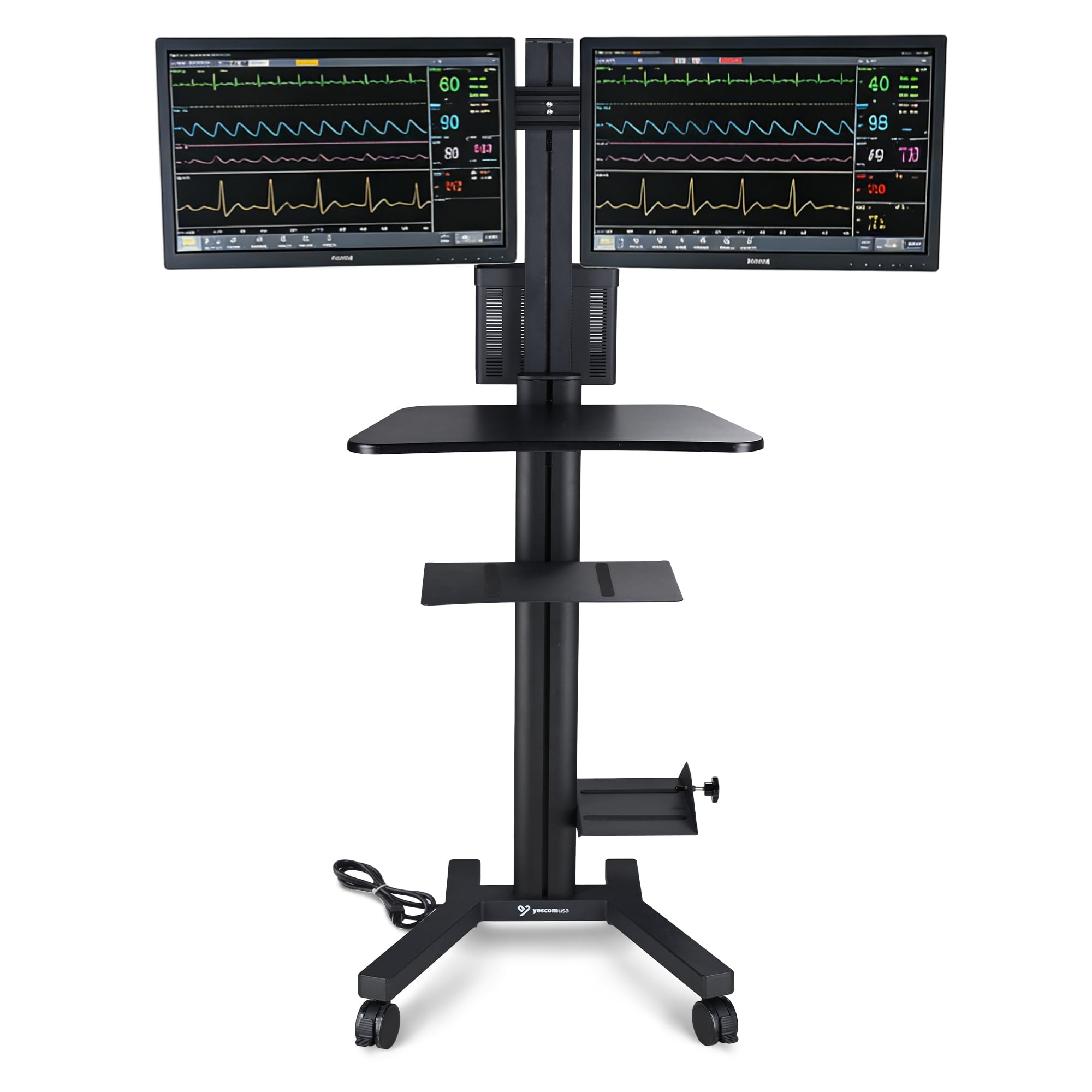 Yescom NexusX Commander Max Mobile PC Stand Workstation with Dual ...