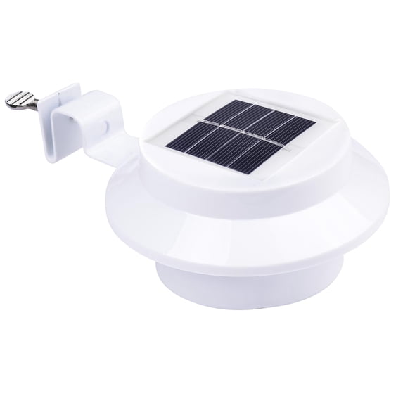 Yescom Outdoor 3 LED Solar Power Garden Gutter Light IP44 Cool White Yard Doorway Fence Lamp with Bracket