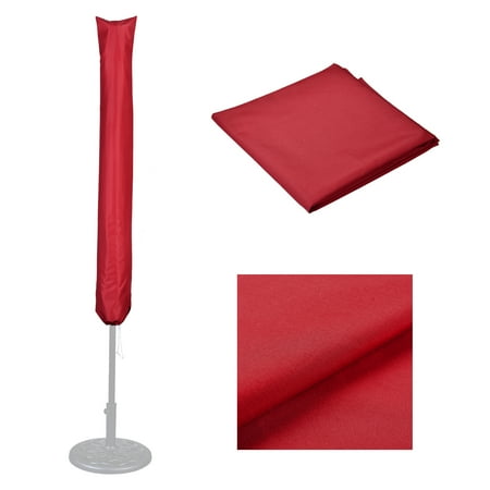 Yescom Patio Umbrella Protective Weatherproof 180gsm Polyester Cover Bag Fit 9 to 13 Ft Umb Red