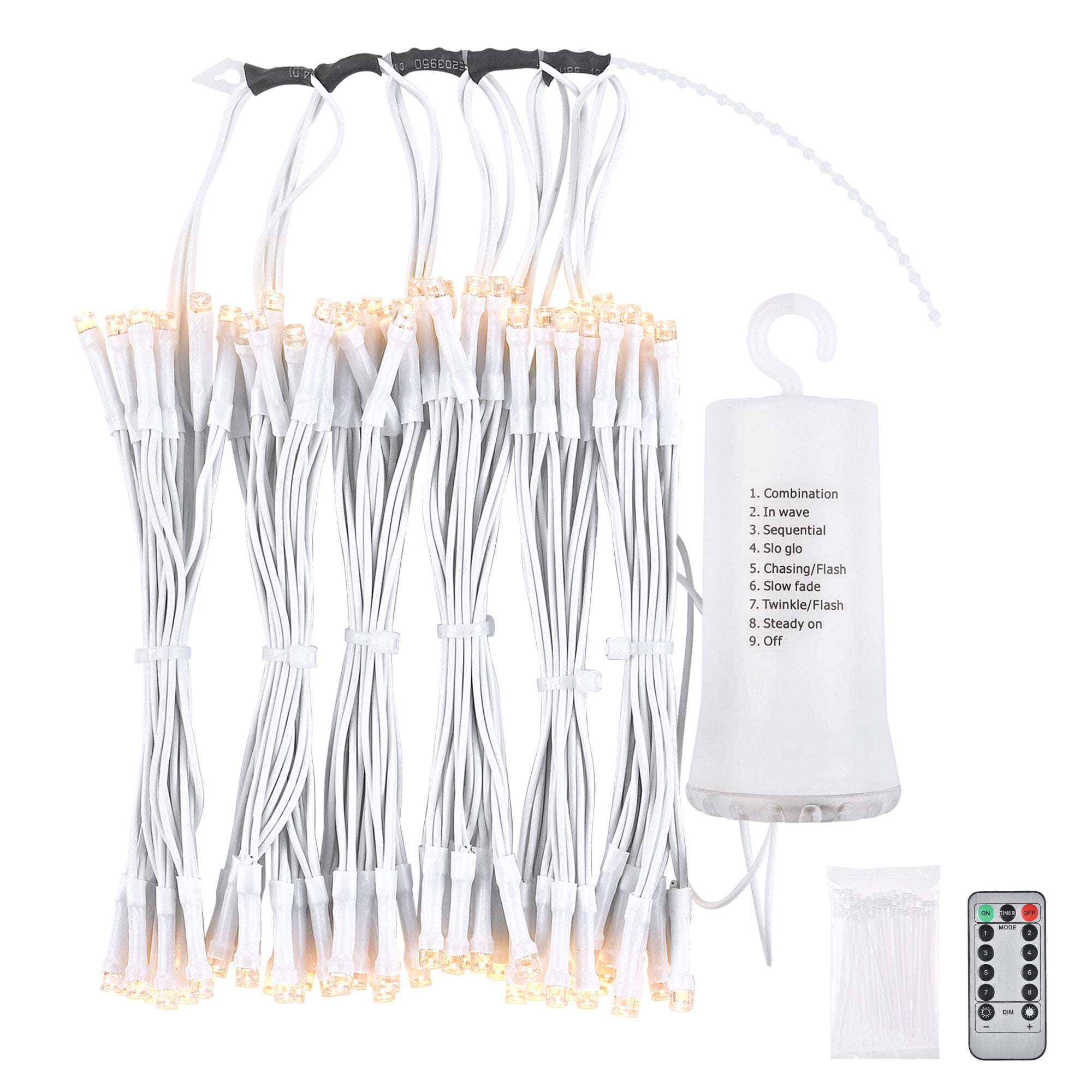 Warm White Solar Powered Outdoor LED String Lights
