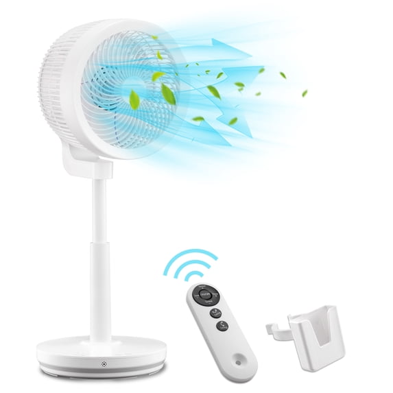 Yescom Pedestal Air Circulator Fan with 90° Oscillation Adjustable Height & Remote Control Quiet 3 Wind Speed Oscillating Fan Home Bedroom White Clearance