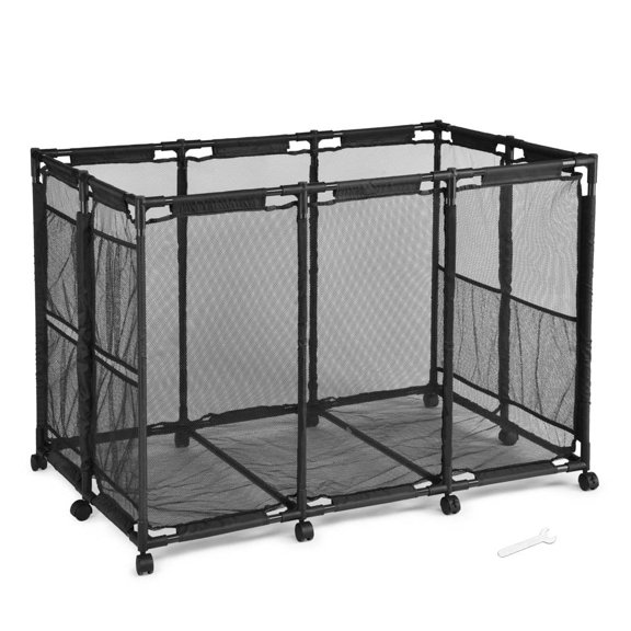 Yescom Pool Float Storage Outdoor Rolling Bin 48"x30"x34", Black
