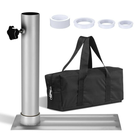 Yescom 2.48" D. Flag Pole Tire Mount Portable Metal Tailgate Camping 20ft 25ft 30ft Adjustable Flagpole Holder Silver