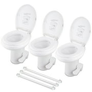 Yescom RV Toilet Gravity Flush Camper Toilet 20" High Profile Travel Trailer Toilet for RV 3 Packs