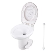 Yescom RV Toilet Gravity Flush Camper Toilet Elongated 20 High Travel Trailer Toilet for RV HDPE