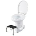 thumbnail image 1 of Yescom RV Toilet Porcelain Enamel Gravity Flush w/ Steel Step Stool for Camper, 1 of 10