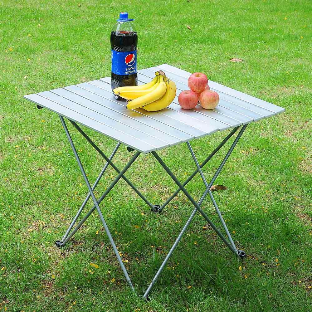 Yescom Roll Up Camping Table Portable Folding Aluminum Collapsible Lightweight Outdoor Picnic Desk With Carry Bag