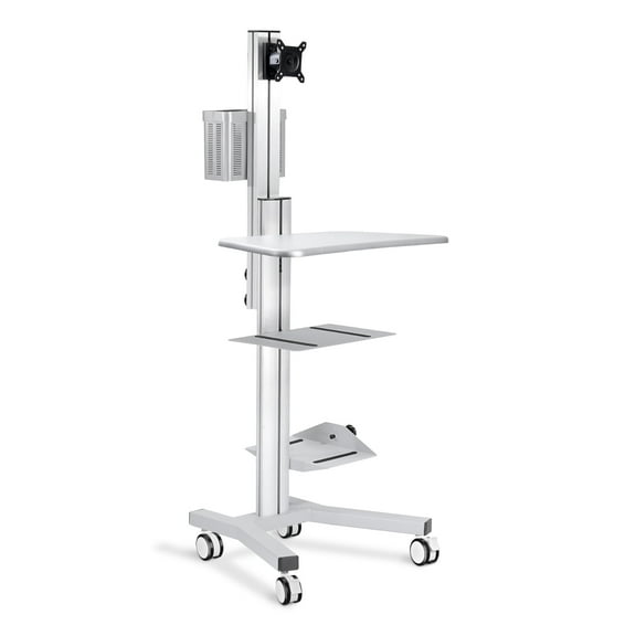 Yescom Medical Mobile Computer Cart Workstation on Wheels with Monitor Mount Adjustable Hospital Clinic ANSI/BIFMA X5.5-2021 Certificated
