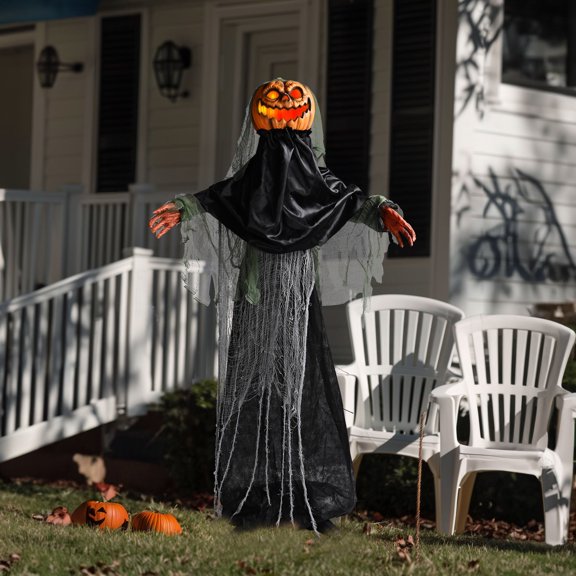 Yescom Scary Animated Halloween Pumpkin Decorations 5.4Ft with Motion & Sound Activated Glowing Head 2026