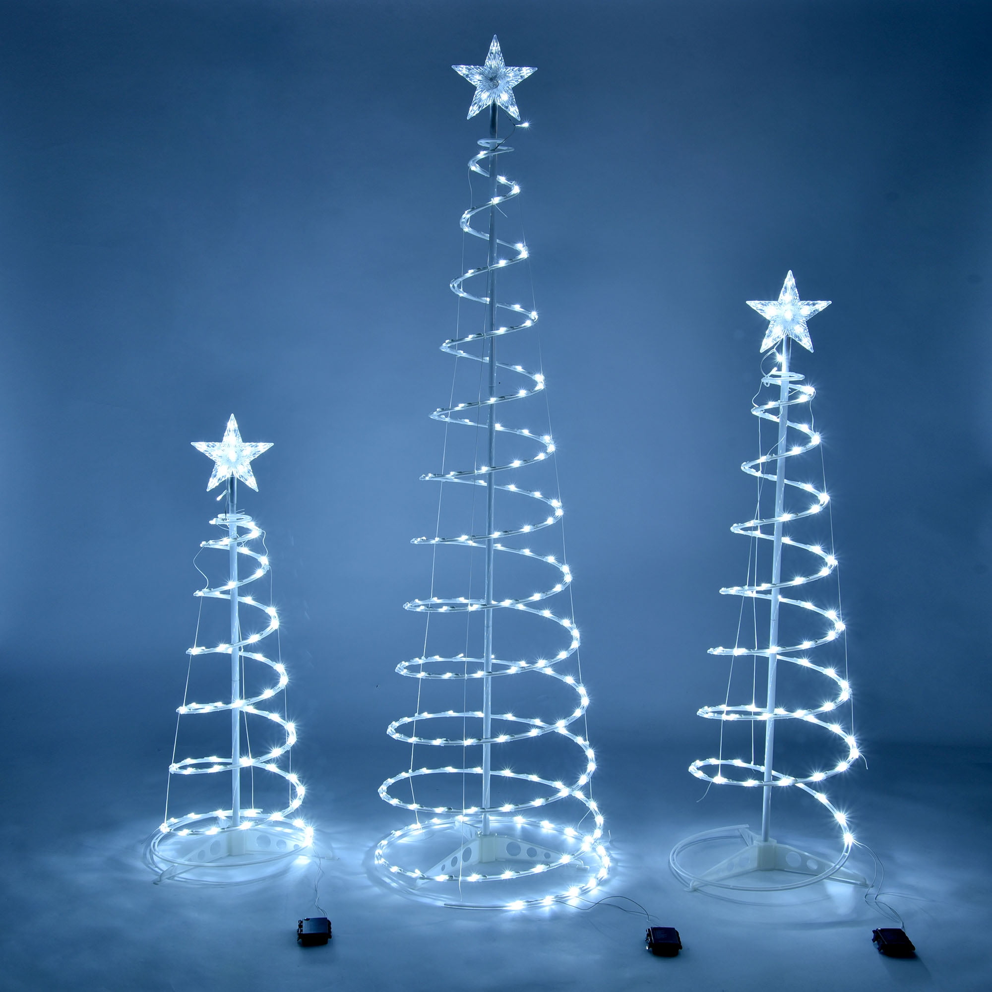 Yescom Set of LED Christmas Spiral Light Kit 6Ft 4Ft 3Ft Cone Tree  Decoration Party