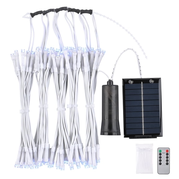 Yescom Solar String Light Fit 6-Rib 7/8/9 Ft Outdoor Patio Umbrella 96 LED Cold White Camping Tent Deck Beach Market