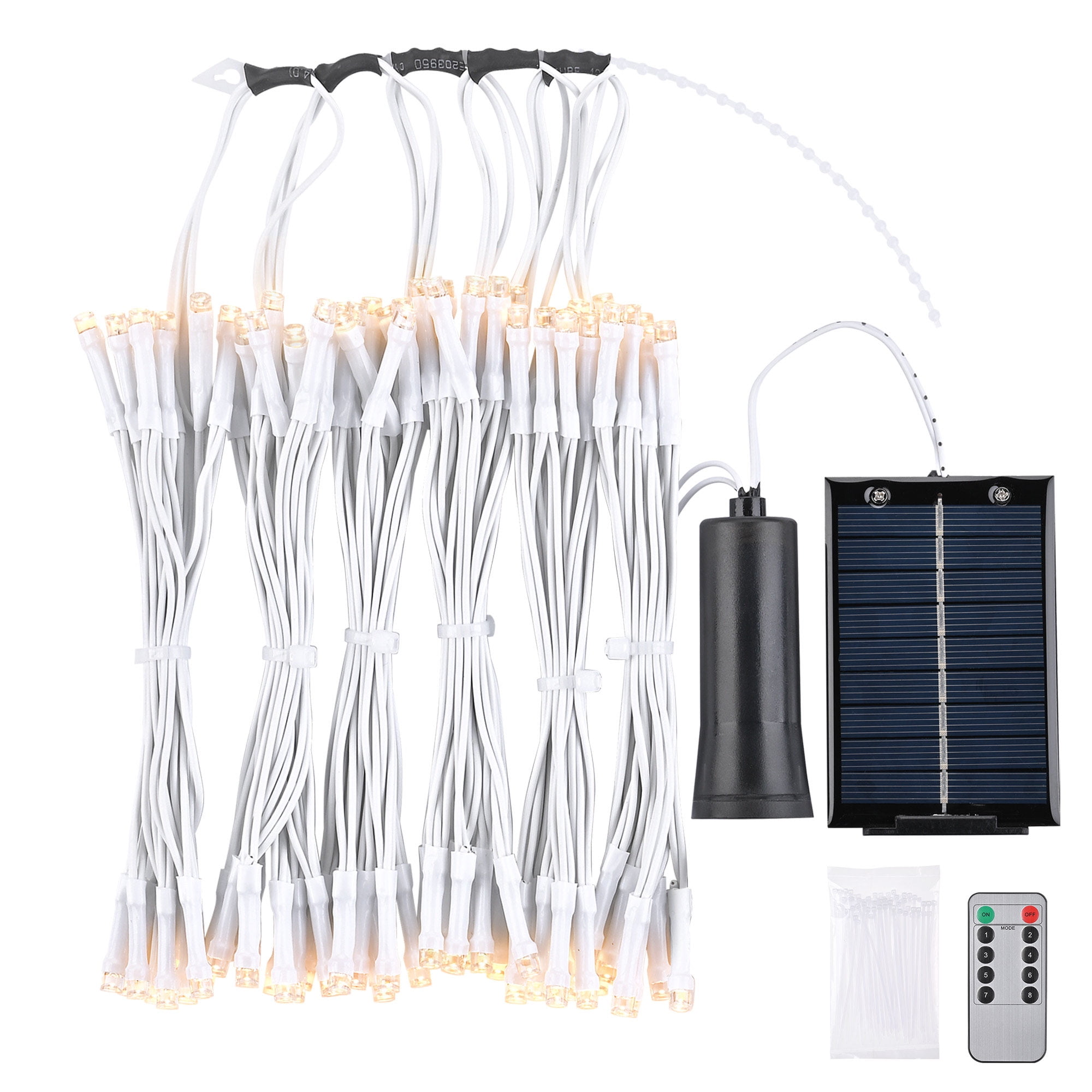 Warm White Solar Powered Outdoor LED String Lights