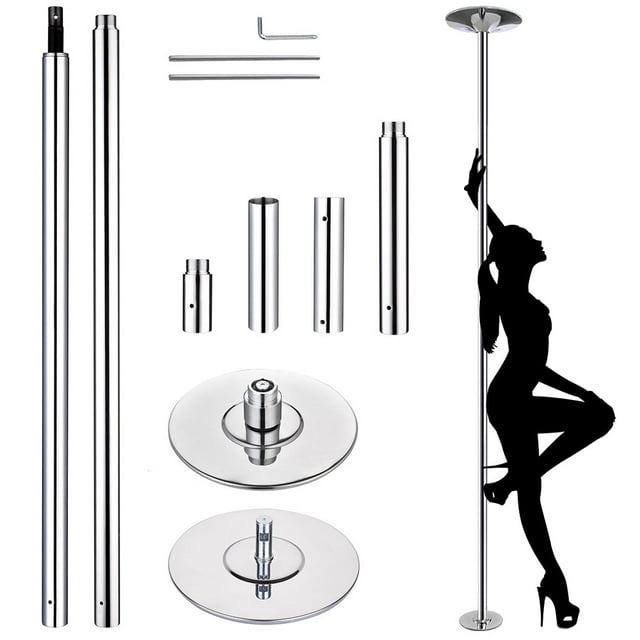 Yescom Stripper Pole 9.25 FT Dancing Pole 45mm Dance Pole Kit Static Spinning for Party Club Fitness Silver, Max Load 1102 Lbs