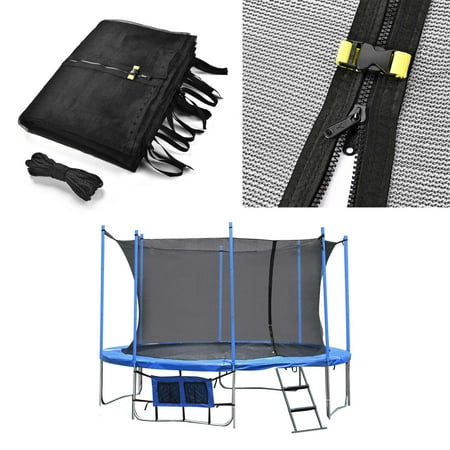 Yescom Trampoline Enclosure Net 12FT 8 Pole Fence Replacement Safety Mesh Netting