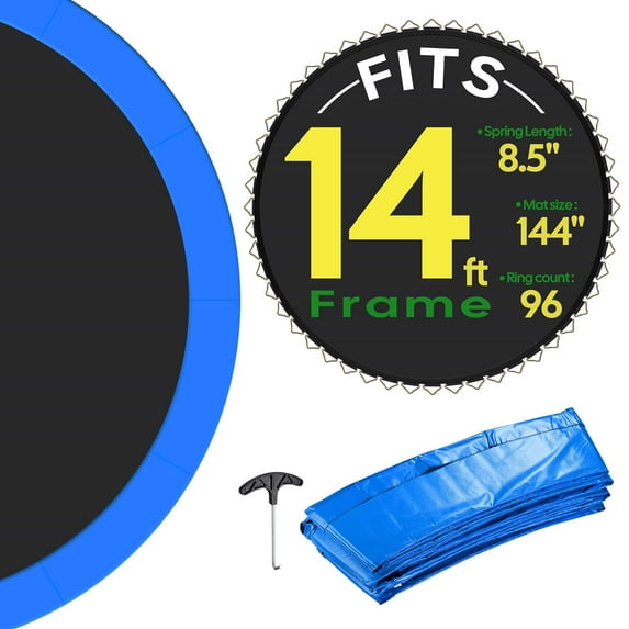 Yescom Trampoline Mat & Pad Replacement Kit w/ 96V-Ring for 14ft Round Trampoline Frame