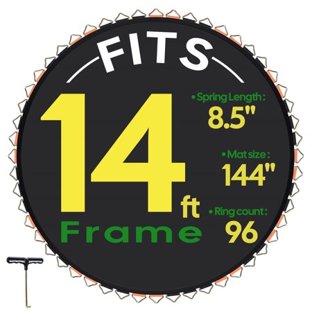 Yescom Trampoline Replacement Mat W/96V-Ring for 14FT Trampoline Frame 8.5" Spring, UV Resistant