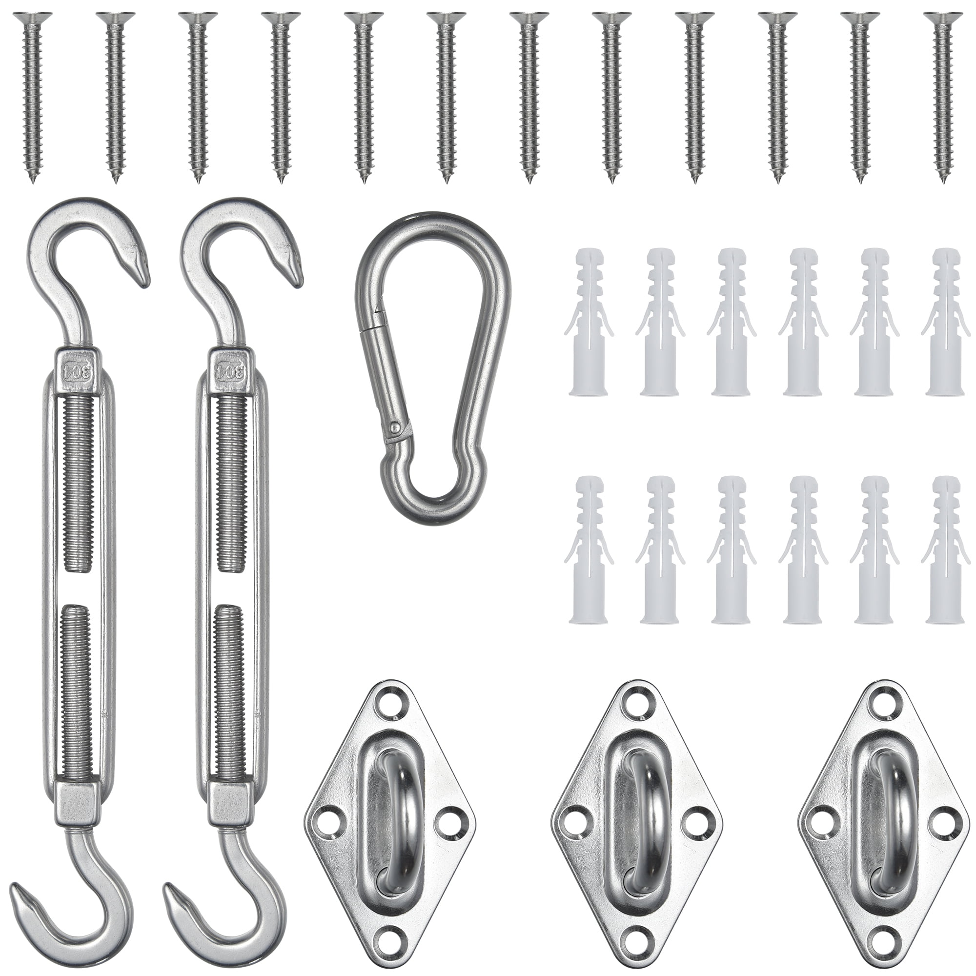 Stainless Steel Triangle Sun Shade Sail Hardware Kit