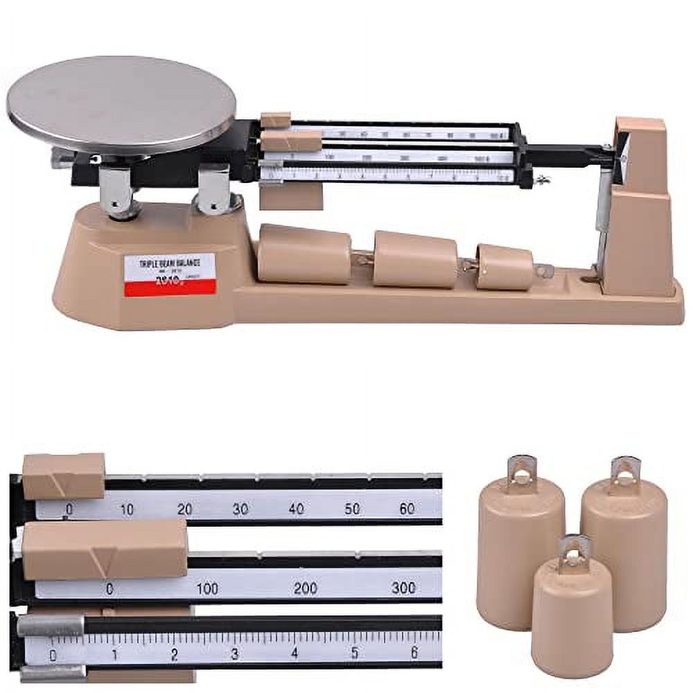 Triple Beam Mechanical Balance Scale Weight Set 2610g Capacity 0