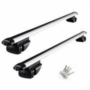 Yescom Universal Roof Rack 50 Aluminum Cross Rail Bar Car Top Luggage Cargo Crossbar Carrier Adjustable Clamp SUV Lockable 1 Pair 150lbs Capacity