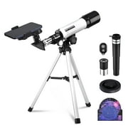 Yescom Upgraded 360X50mm Astronomical Refractor Telescope Refractive Spotting Scope Eyepieces Tripod with Phone Holder Kids Adults Gift