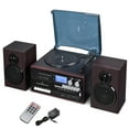 thumbnail image 1 of Yescom Vinyl Record Player with Speakers Turntable Bluetooth Tape Cassette CD Player Retro, 1 of 13
