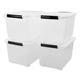 thumbnail image 1 of Yesdate 4-Pack Plastic Large Storage Box with Lid, Latching Storage Box Bin, Clear, 30 L, 1 of 6