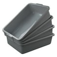thumbnail image 1 of Yesdate 4 Packs 24 L Plastic Commercial Bus Box, Large Bus Tub, Utility Bus Tote, Grey, 1 of 6