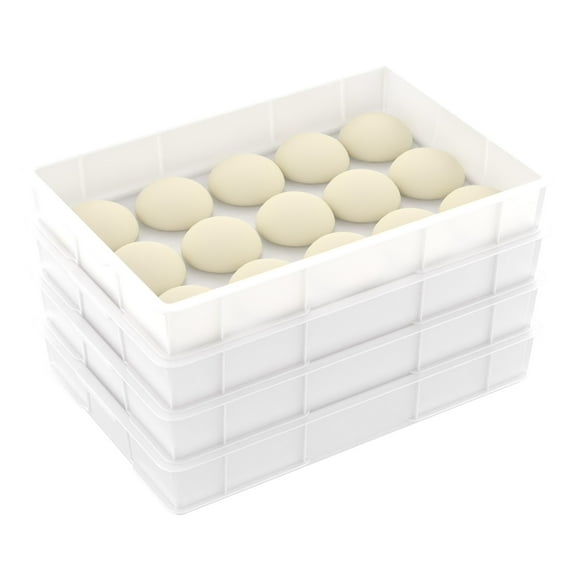 Yesdate Commericial Grade Dough Proofing Container, Bread Dough Proofing Box, Pizza Dough Box, Pizza Proofing Dough Pan, White (4 Pack)