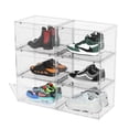 thumbnail image 1 of Yesdate Large 6 Pack Shoe Storage Box, Plastic Stackable Shoe Organizer for Entryway, Sneaker Containers Bin Display Case with Magnetic Door, Clear, 1 of 6