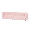 thumbnail image 1 of Yesfashion 102 Inch Teddy Velvet Sofa, With 2 Throw Pillows, Hardware Feet,&nbsp;Mid Century Indoor Couch, Upholstered Couch for Living Room, Bedroom, Apartment, 1 of 9