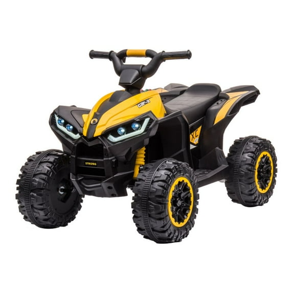 Yesfashion 12V Kids Ride on Car Electric ATV, 4-Wheeler Ride on Toys off Road 4WD Car Toy LED Lights, Remote Control Handle for 3 Age+ Kids