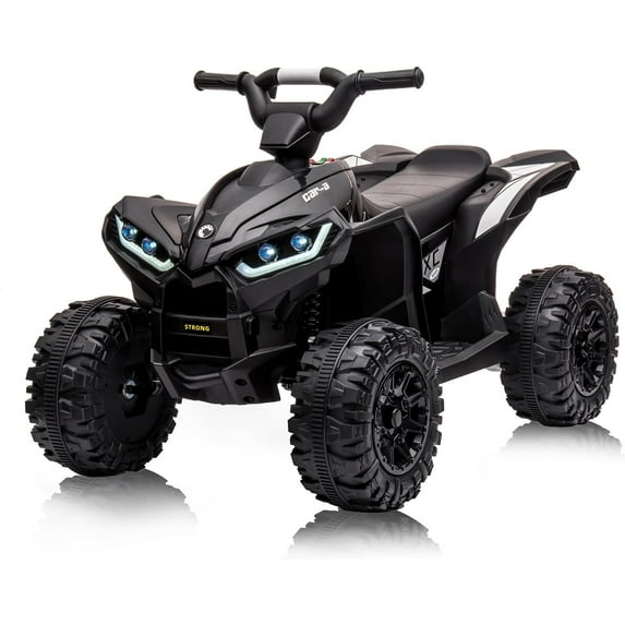 Yesfashion 12V Kids Ride on Car Electric ATV, 4-Wheeler Ride on Toys off Road 4WD Car Toy LED Lights, Remote Control Handle