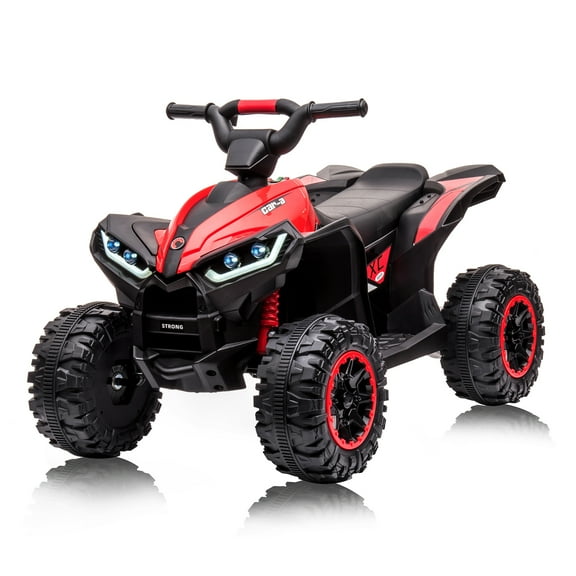 Yesfashion 12V Kids Ride on Car Electric ATV, 4-Wheeler Ride on Toys off Road 4WD Car Toy LED Lights, Remote Control Handle