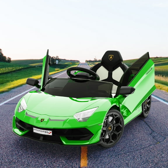 Yesfashion 12V Kids Ride on Car (Lamborghini License) Ride on Toys Electric Vehicles Ride on Toys Battery Powered Sports Car
