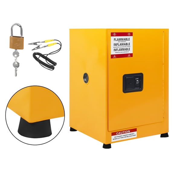 Yesfashion 17"x17"x22" Galvanized Steel Safety Cabinet, Flammable Liquids Storage Cabinet Fireproof Leakproof Cabinet for Industry and Home