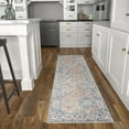 thumbnail image 1 of Yesfashion 2' 3" x 7' 3" Hallway Runner Rug Vintage Persian Rug Medallion Oriental Kitchen Mat for Bedsides Laundry Home Office, Blue/Orange, 1 of 6