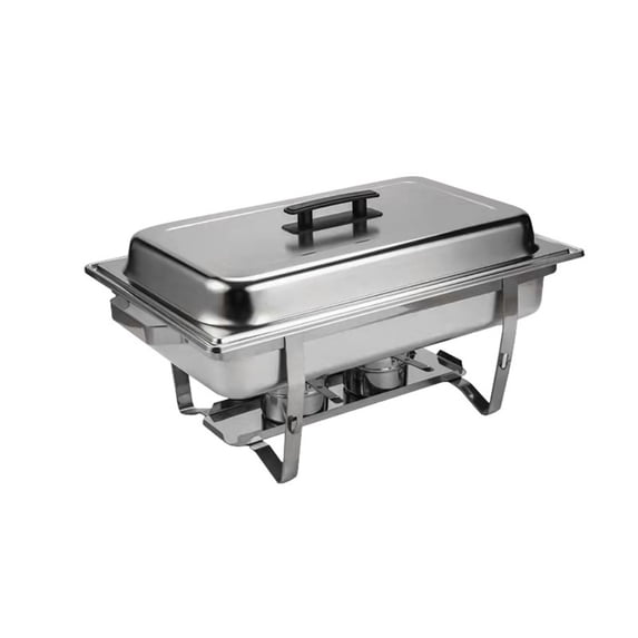 Yesfashion 2 Pack Buffet Catering Dish, Full Size Rectangular Stainless Steel Chafing Dishes Buffet Set With Trays Pan Lid Folding Frame Stand For Buffets Parties Picnic