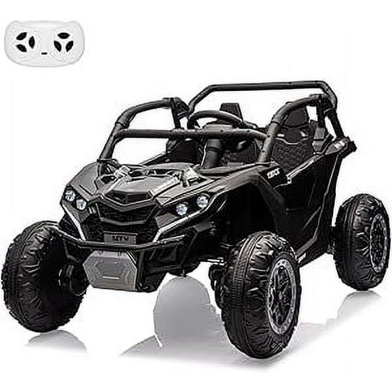 Yesfashion 24V 2 Seater Kids Ride on Utv,4WD Off-Road Utv Toy with Remote Control, Led Lights, 4 Shock Absorbersm,one Click Start, Music Player, Electric Truck