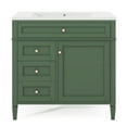 thumbnail image 1 of Yesfashion 36" Bathroom Vanity With Single Sink Combo, Modern Bathroom Sink Cabinet With 2 Drawers And Tip-Out Drawer, Freestanding Bathroom Vanities for Bathroom, 1 of 9