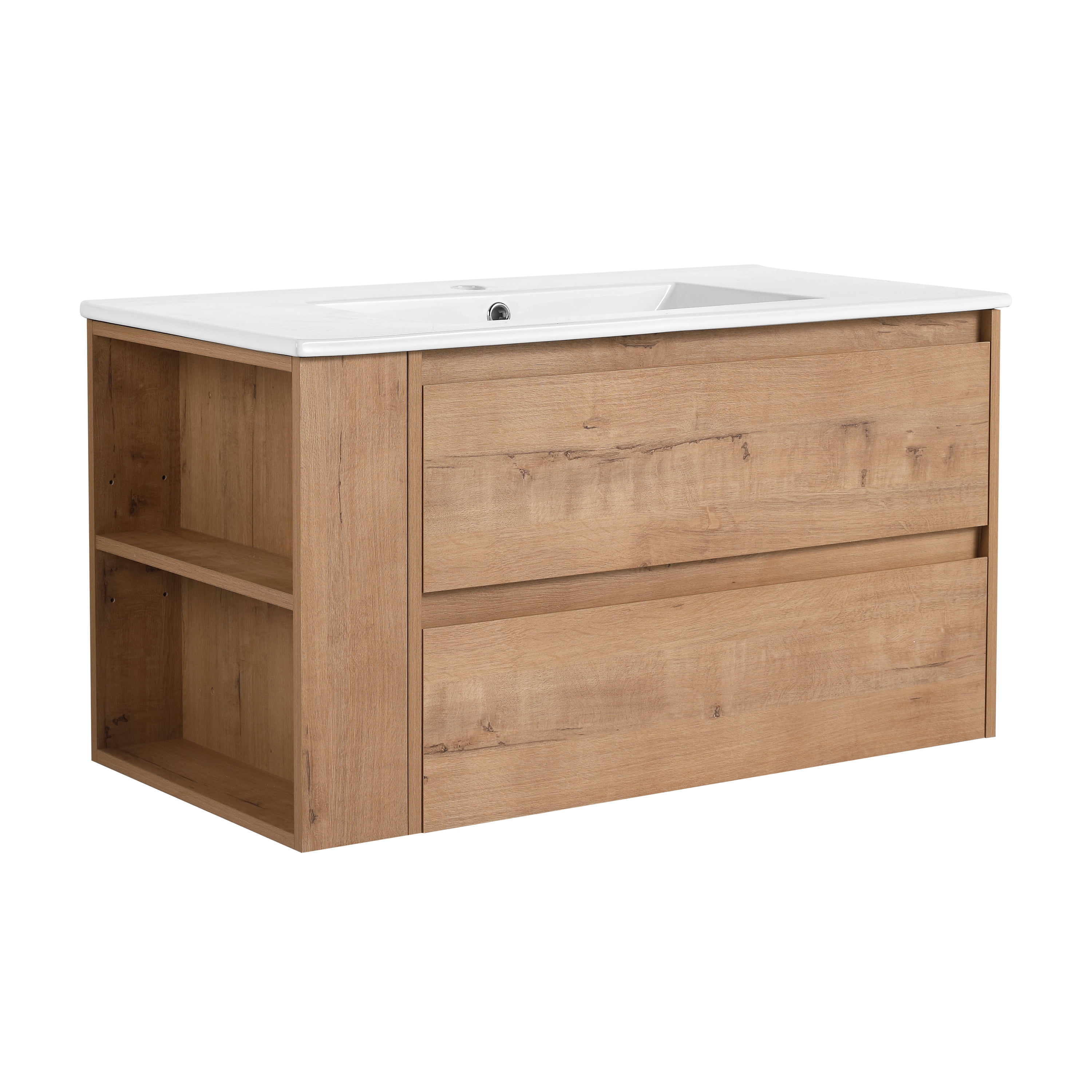 Yesfashion 36 Inch Floating Bathroom Vanity with Ceramic Sink Set Combo ...