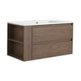 thumbnail image 1 of Yesfashion 36 Inch Floating Bathroom Vanity with Ceramic Sink Set Combo,Modern Wall Mounted Bathroom Sink Cabinet with 2 Soft-Close Drawers And Side Open Shelf, 1 of 10