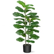 Yesfashion 39" Artificial Tree Fiddle Leaf Fig Plants Faux Plant for Home Office Indoor Outdoor Decor