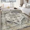 thumbnail image 1 of Yesfashion 4' x 6' Gray Vintage Area Rug Washable Rug Oriental Floral Print Floor Cover Non-Slip Low Pile Throw Carpet for Living Room Bedroom Office, 1 of 6
