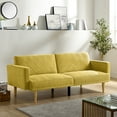 thumbnail image 1 of Yesfashion 75.6" Futon Sofa Bed,Convertible Sleeper Sofa with Tapered Wood Legs,Modern Snowflake Velvet Upholstered Couch,3 Seater Sleeper Sofa for Small Spaces, 1 of 10