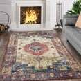 thumbnail image 1 of Yesfashion 8' x 10' Area Rug for Living Room Bedroom Persian Rug Non Slip Non Shedding Rug Traditional Distressed Throw Rugs Soft Velvet Rug, Red, 1 of 5