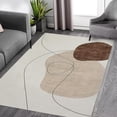thumbnail image 1 of Yesfashion 9' x 12' Large Area Rug Modern Abstract Area Rug Machine Washable Rug Indoor Boho Floor Carpet Low Pile Non-Slip Rug for Home Office, Beige, 1 of 5